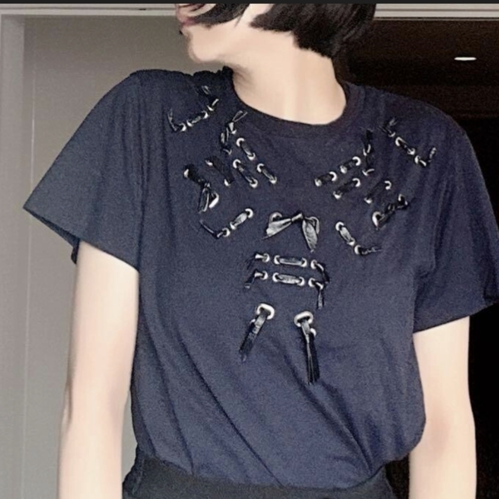 TOGA Pulla Navy Top